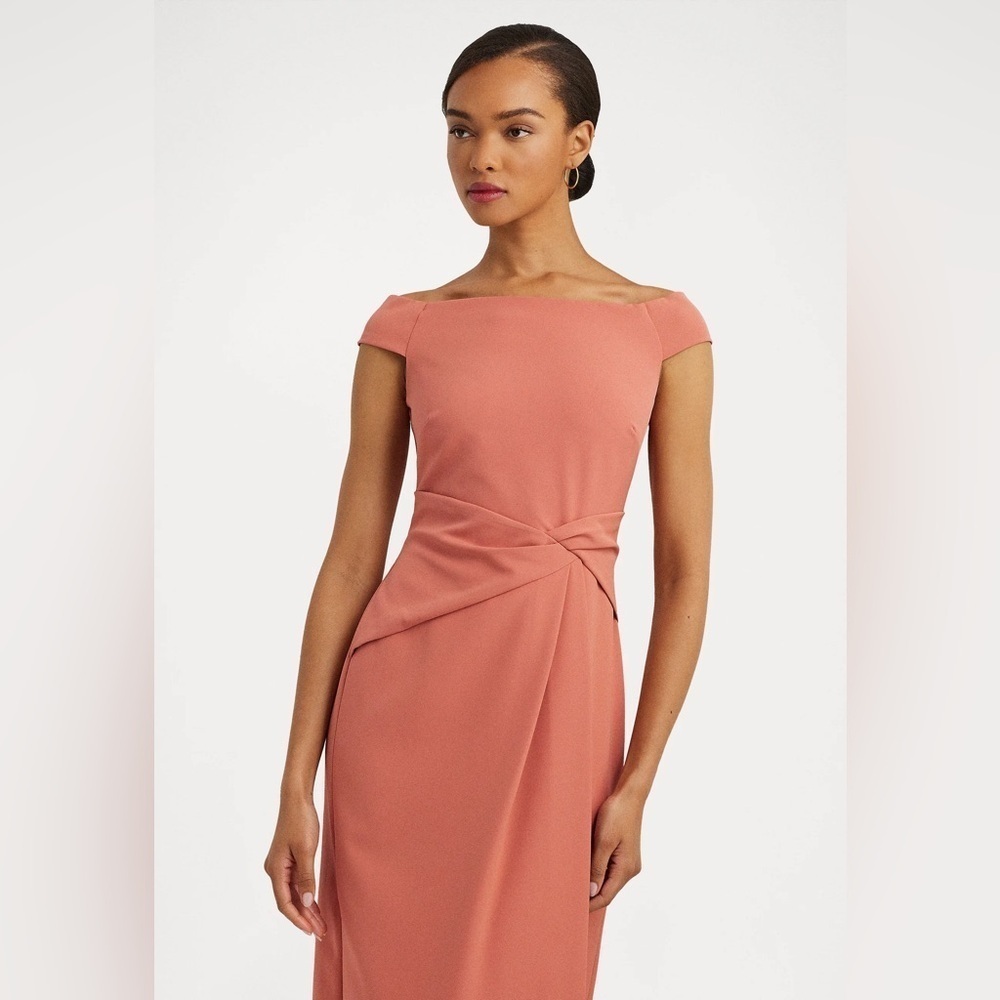 Ralph Lauren Off-Shoulder Maxi Dress in Rose